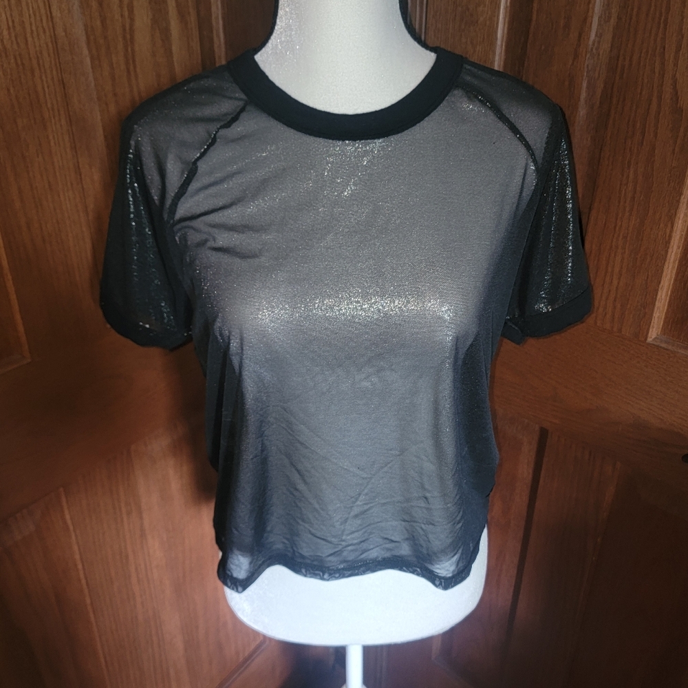 Sheer Black Cropped Top